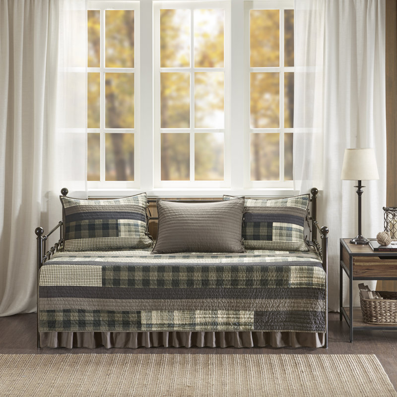 Winter Plains 5-Piece Reversible Cotton Daybed Cover Set in Tan and Brown