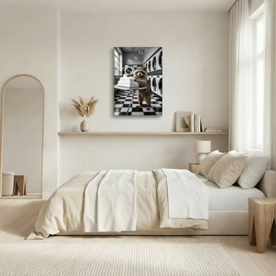 Raccoon Laundry Canvas Wall Art Oil Painting Print Set Of 1