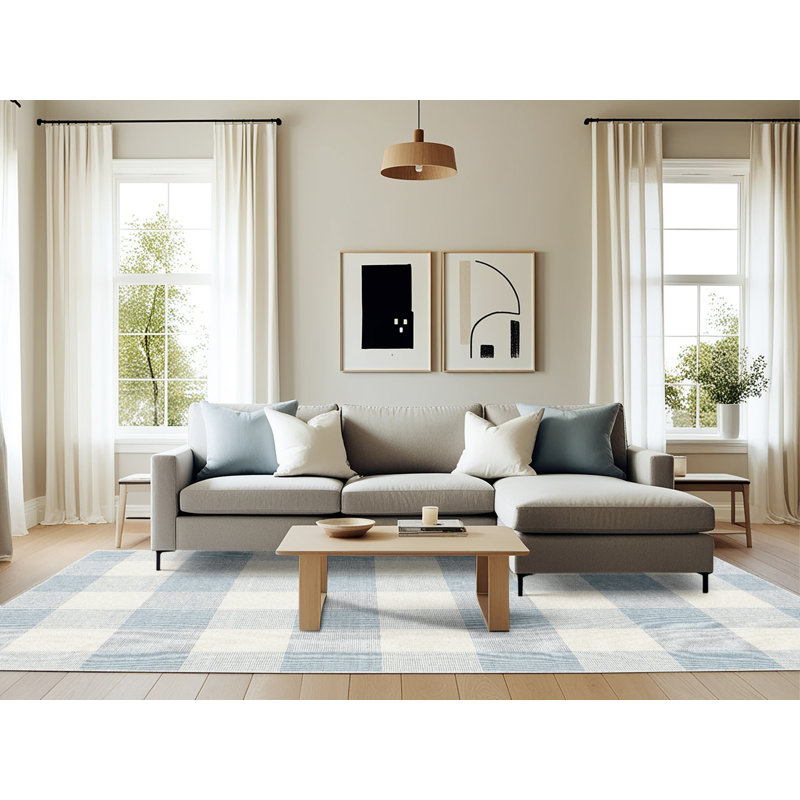 Plaid Indoor Rug, Rectangle 6' x 9'