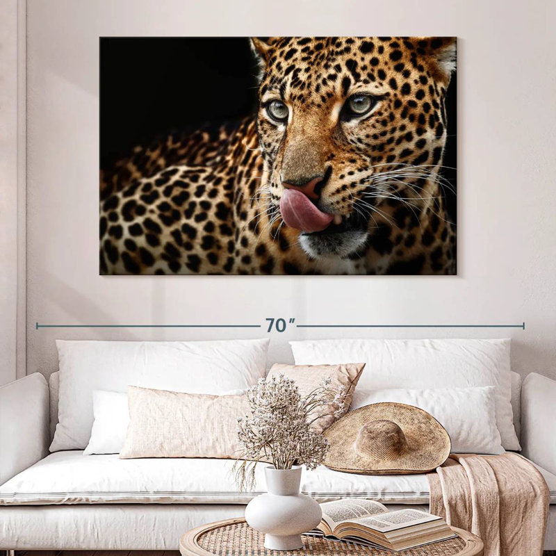 Brampt Licking Leopard, 34" H x 51" W