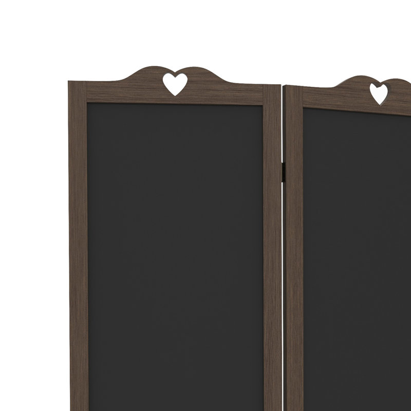 Panneau d'intimité haut 67 po brun noyer, 4 avec tableau noir pour cloison de chambre à coucher, bureau de 5,5 pi