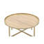 Table basse ronde moderne à finition dorée 1Pc