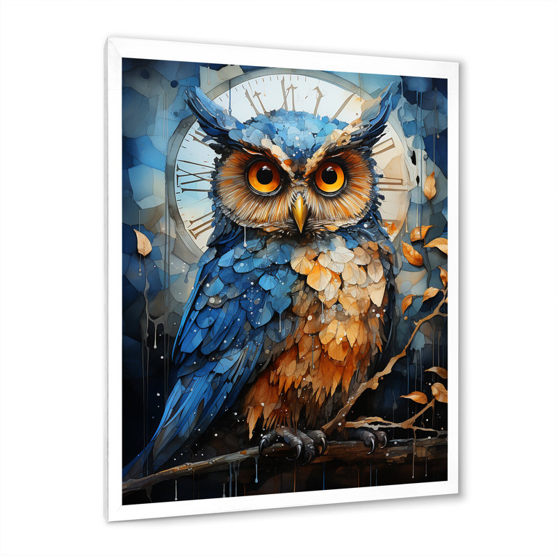 Mysterious Owl Blooms III sur impression sur toile, Cadre blanc, H 32 po x l 16 po x P 1 po