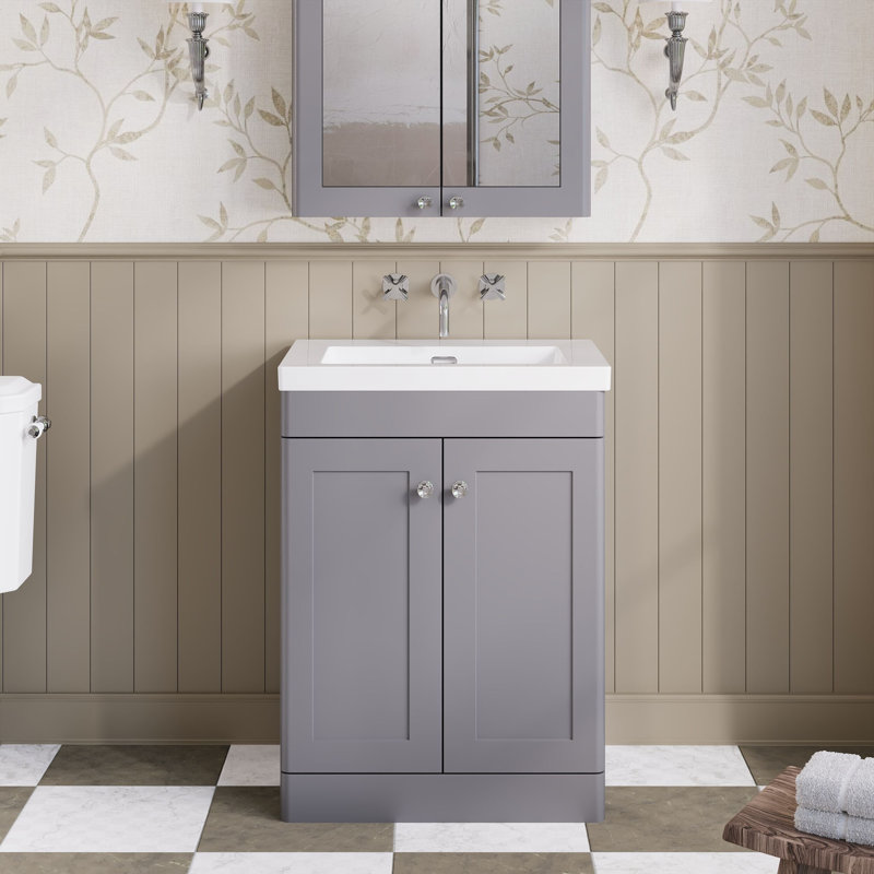 Classique Bathroom Vanity, Satin Grey, 61.3 cm W