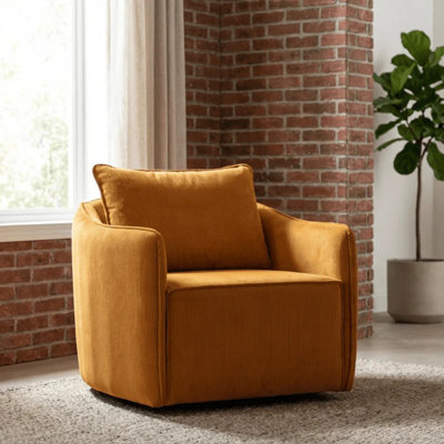 Seidel Swivel Accent Chair Upholstered Performance Fabric 360-Degree Swivel Fully Assembled