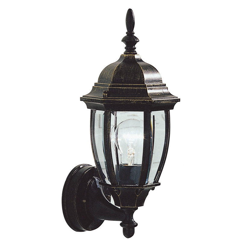 Lundberg Outdoor Wall Lantern, Black / Gold