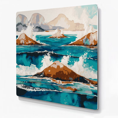 Hawaiian Abstract Islands Grey Metal Wall Art