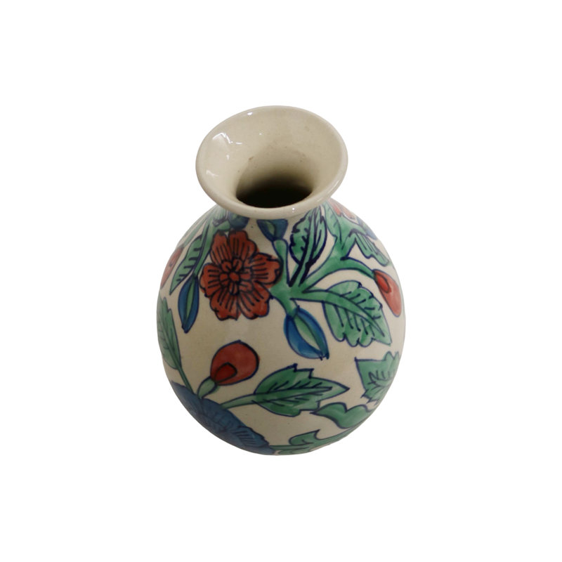 Home&Manor Ceramic Bottle Vase Multicolor