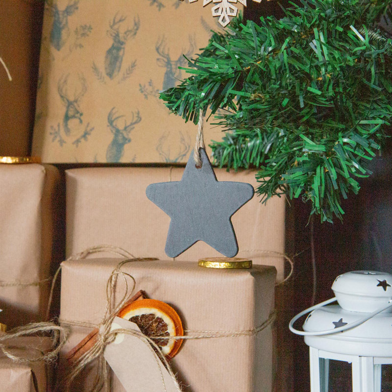 Nicola Spring - Slate Christmas Tree Decorations - 7 x 7.5cm - Star