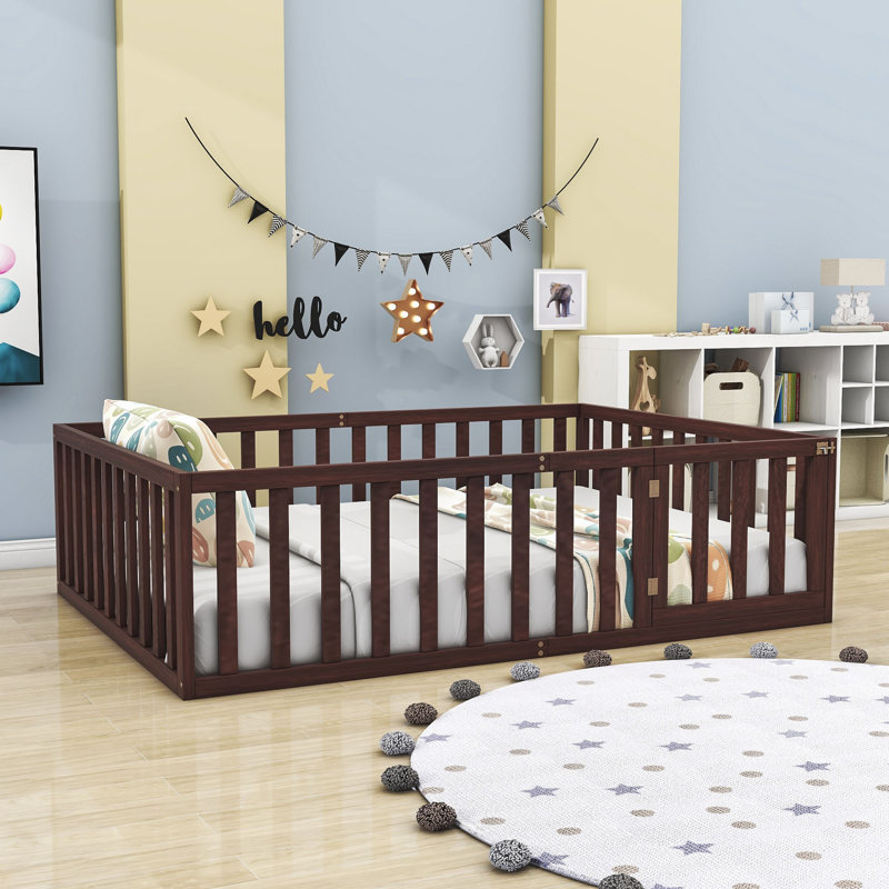 Freta Wood Bed Frame, Full, Walnut