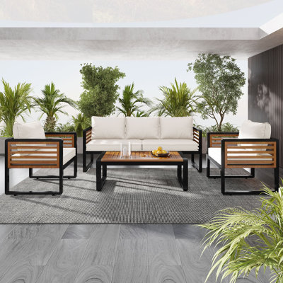 Arunas 4-Piece Outdoor Furniture Sofa For 5 Person Conversation Set