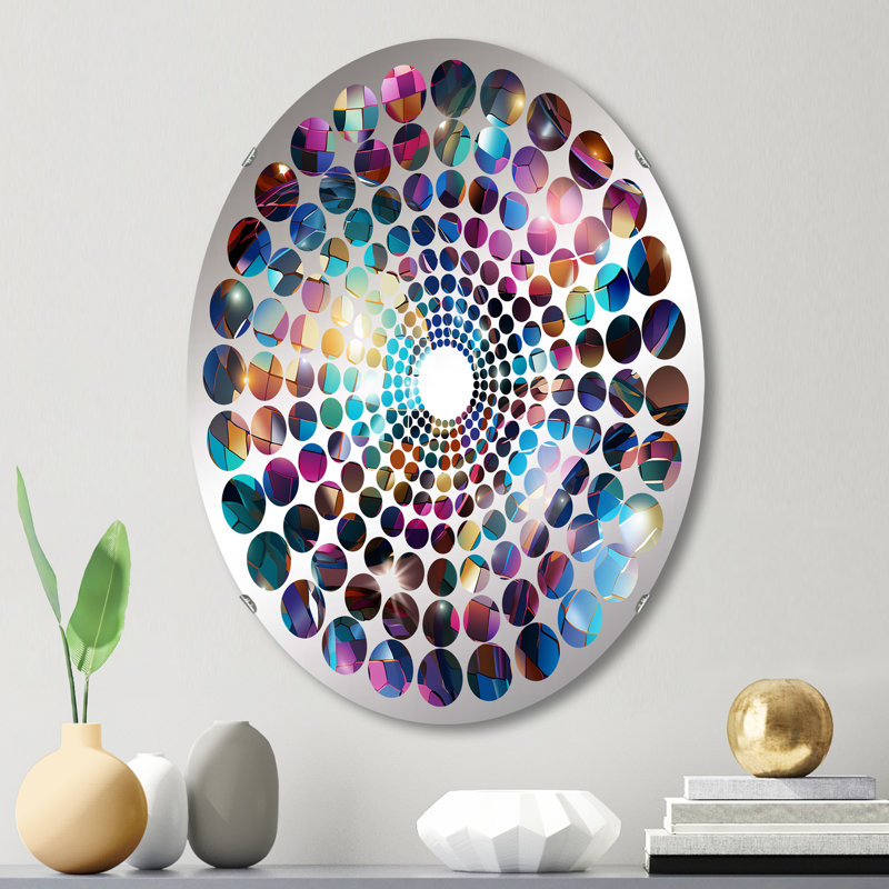 Popart Digital Disco Dance I - Miroir décoratif à pois Radial, L 20 po x H 30 po