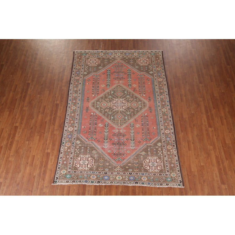 Tapis tribal à motif géométrique traditionnel 7 x 10