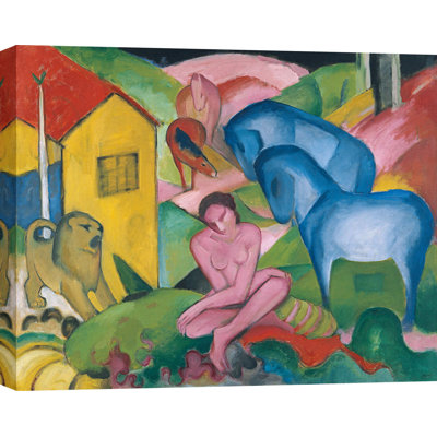 3AA6298 Der Traum (The Dream) by Franz Marc - Wrapped Canvas Rectangle Art Prints