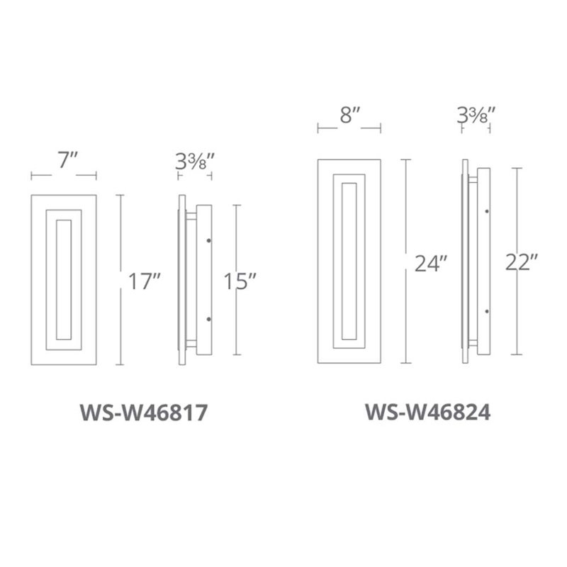 Shadow LED Outdoor Sconce, 24" H x 7.5" W x 3.375" D