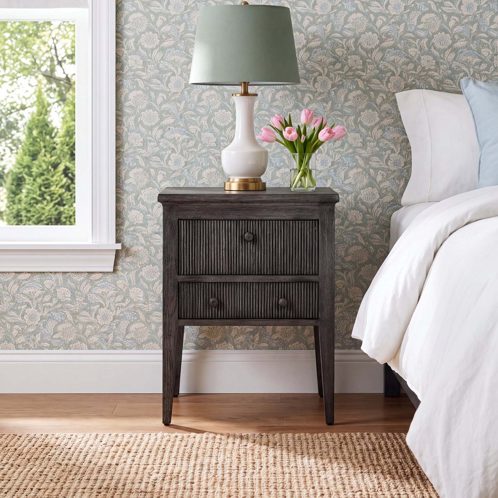 Bush Nightstand, Distressed Black
