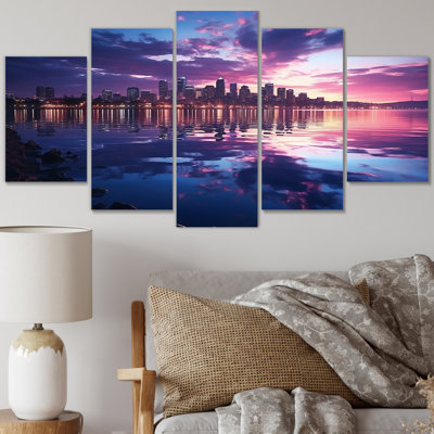 «The City Is In», reproduction d'art mural nautique et plage - 5 panneaux