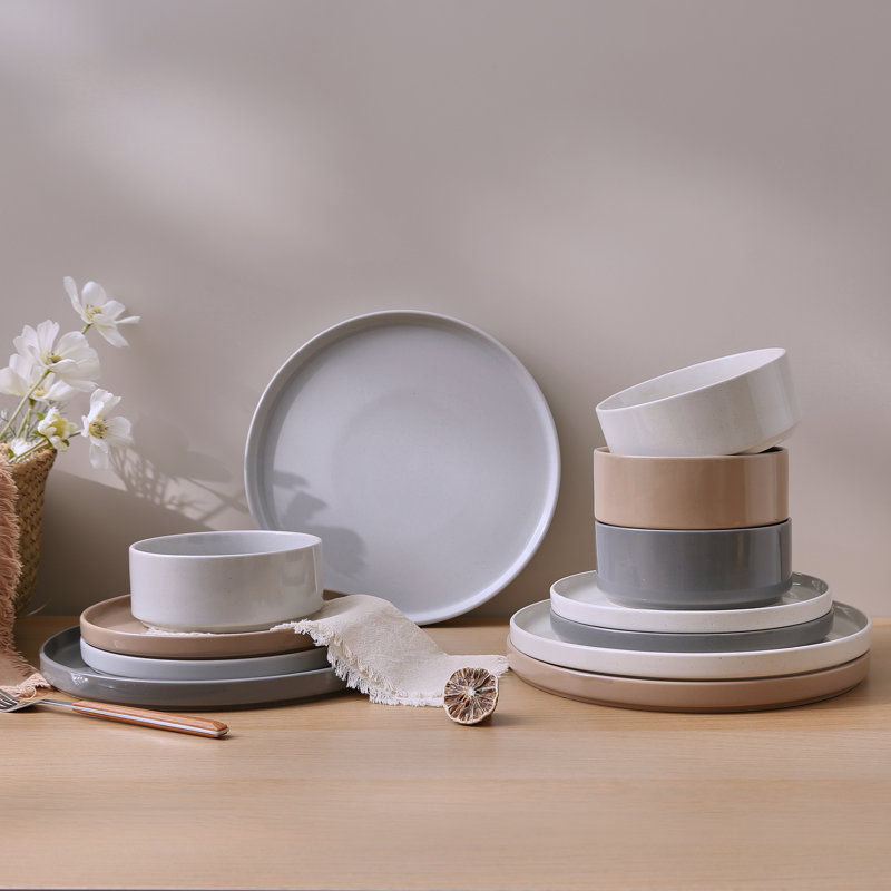 Delaenie Piece Stoneware Dinnerware Set - Service for 4, Multi-Color