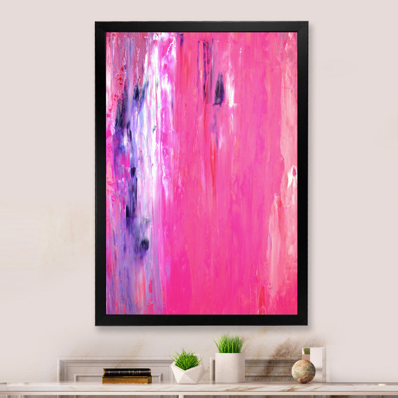 «Pink Meets White», reproduction d'art moderne et contemporaine sur toile, Cadre photo noir, H 20 po x l 12 po x P 1 po