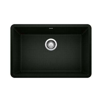 Precis Silgranit 27" L x 18" W Granite Undermount Kitchen Sink with Basket Strainer