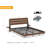 Floating Bed Frame Queen With Led Lights And Charging Station, Wood Queen Size Bed Frame With Storage Headboard,  No Box Spring Needed, Easy Assembly,Walnut-78885014