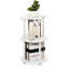 Table d'appoint ronde moderne à 3 niveaux, table de chevet demi-ronde, table de nuit sans outils, étagère ouverte, pour salon ou chambre, blanche-126613259