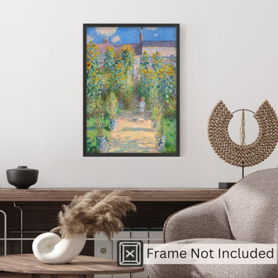 Paysage et nature Claude Monet - Le jardin de l'artiste à Vetheuil, reproduction d'art classique sans cadre