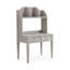 Bureau rectangulaire en bois massif gris clair avec 2 tiroirs