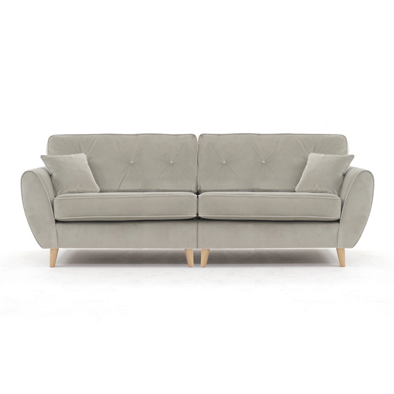 Rafe 4 Seater Velvet Sofa, Mink Velvet