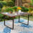 Sutiya 6 - Person Steel Patio Dining Set Umbrella Hole Included Rectangular Table