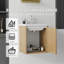 Meuble-lavabo flottant 16 po avec lavabo, porte à fermeture en douceur, évier en céramique, contreplaqué, chêne-36734448-36734449