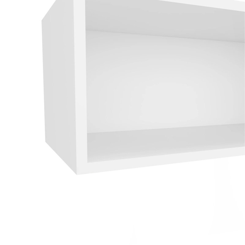 Rock Wall Cabinet With Open Storage, White