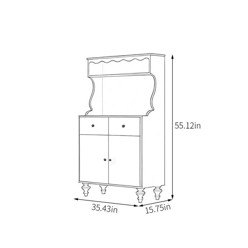French style peony design multi-function sideboard