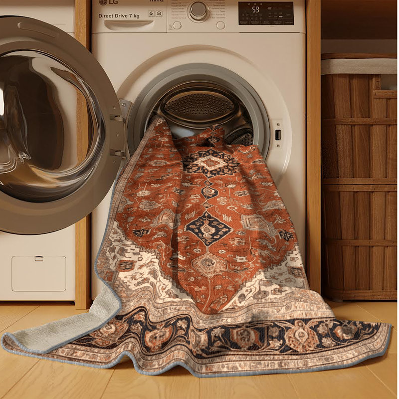 Machine Washable Persian Brown Area Rug, Rectangle 2' x 3'