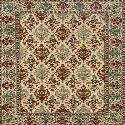 Tapis gris/crème/bleu traditionnel McGillicuddy