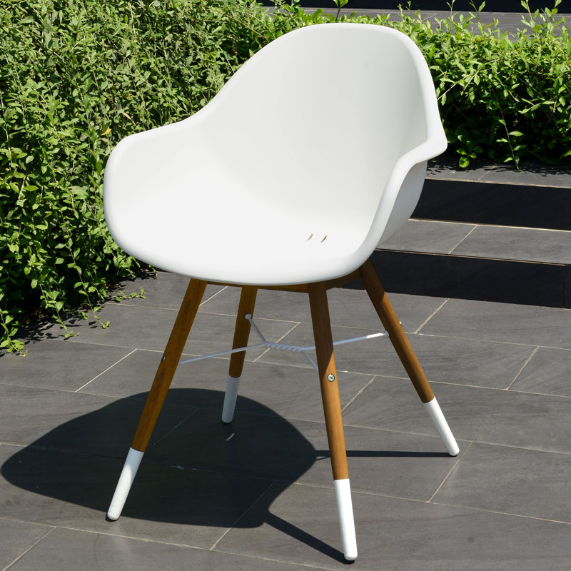 Ensemble de 4 chaises de patio en bois Rafael, Teck
