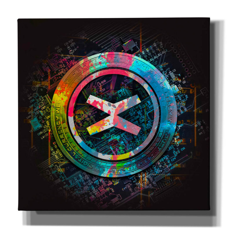 «Multiversx Crypto Power», art mural sur toile, H 12 po x l 12 po x P 0,75 po