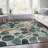 Machine Washable Indoor/Outdoor Xhevrie Teal Rug-1798418316