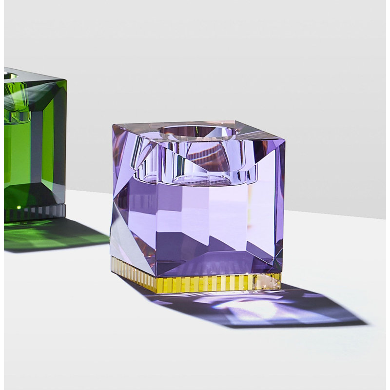 Ophelia Tealight Candle Holder, Purple/Yellow