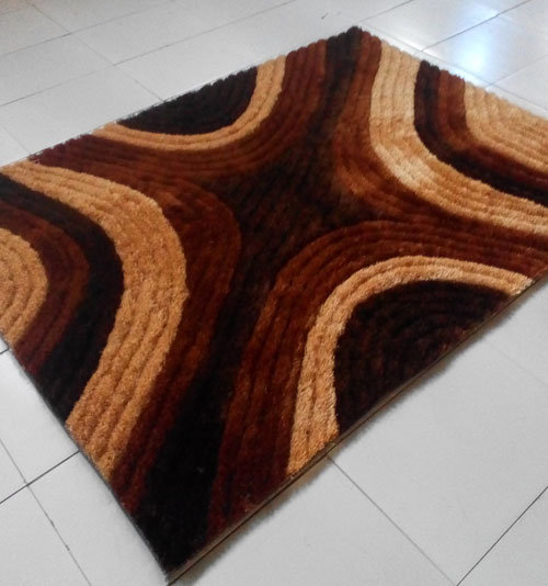 Tapis brun à motif abstrait, 7 pi 11 po x 9 pi 10 po