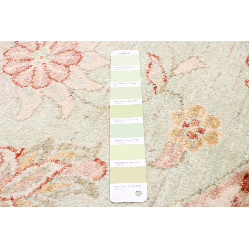 Tapis unique en laine noué à la main 8 pi 1 po x 8 pi 1 po New Age