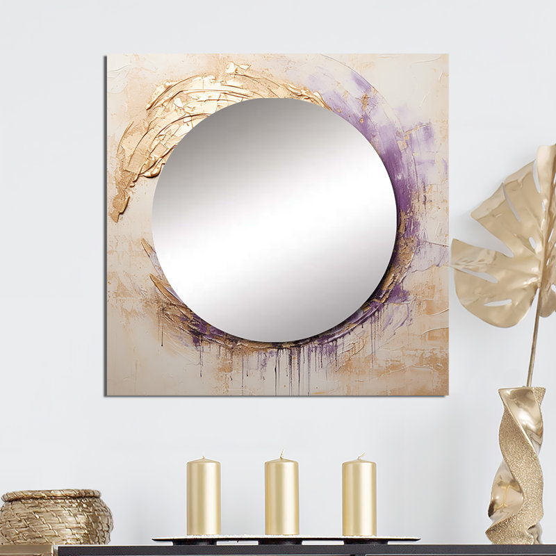 Deondrea - Miroir carré abstrait pour décoration murale, 23 po x 23 po