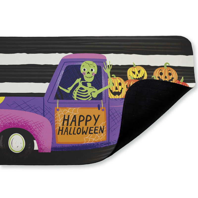Tapis de sol anti-fatigue Happy Halloween Skeleton