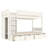 Twin over Twin Bunk Bed with 4 Storage Drawers, Built-in Wardrobe, Full-Length Guardrails, Solid Wood Frame, No Box Spring, Ivory-1334928570