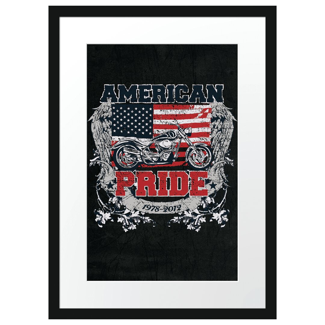 Gerahmtes Poster American Pride Black