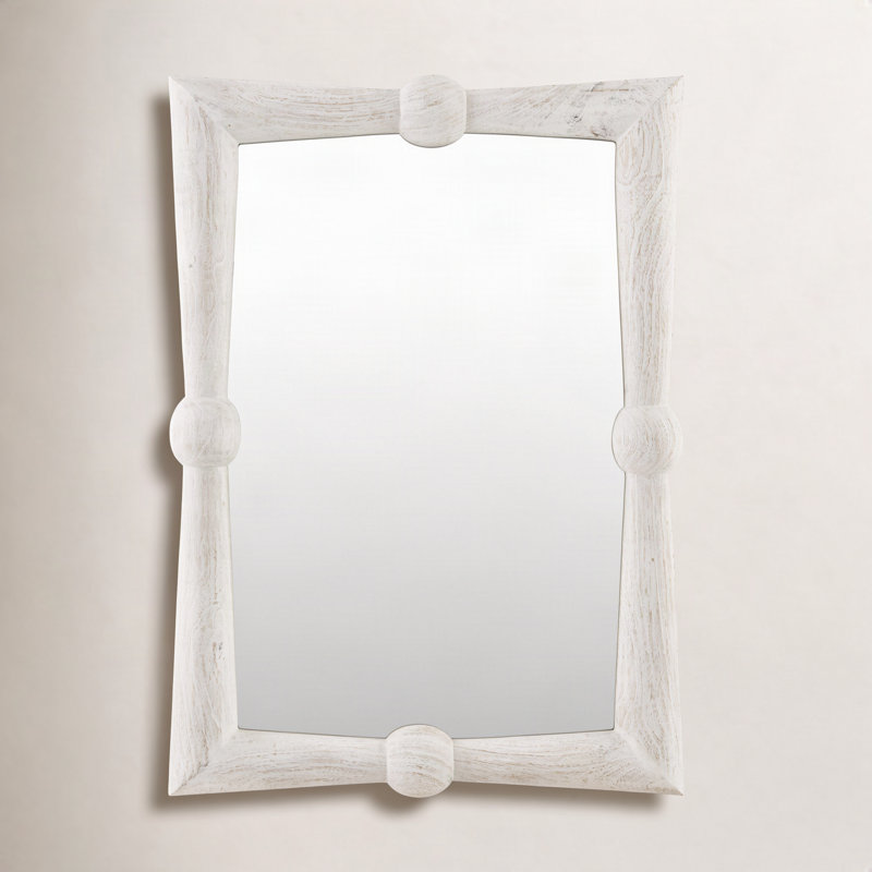Mango Wood Accent Mirror, 34" x 24", Black