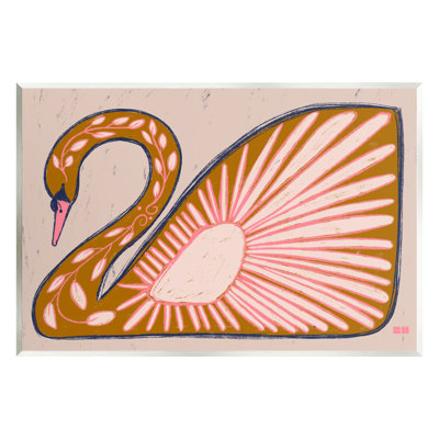 Az-276-Canvas " Boho Patterned Swan " by Birgit Maria Kiennast