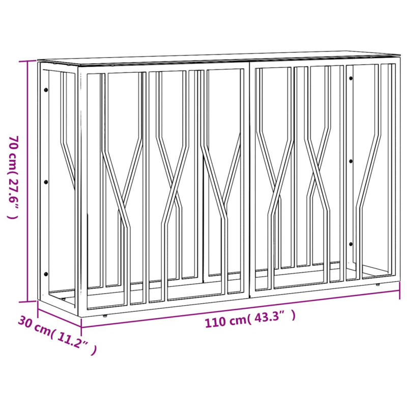 Wildomar 43.3'' Glass Top Console Table