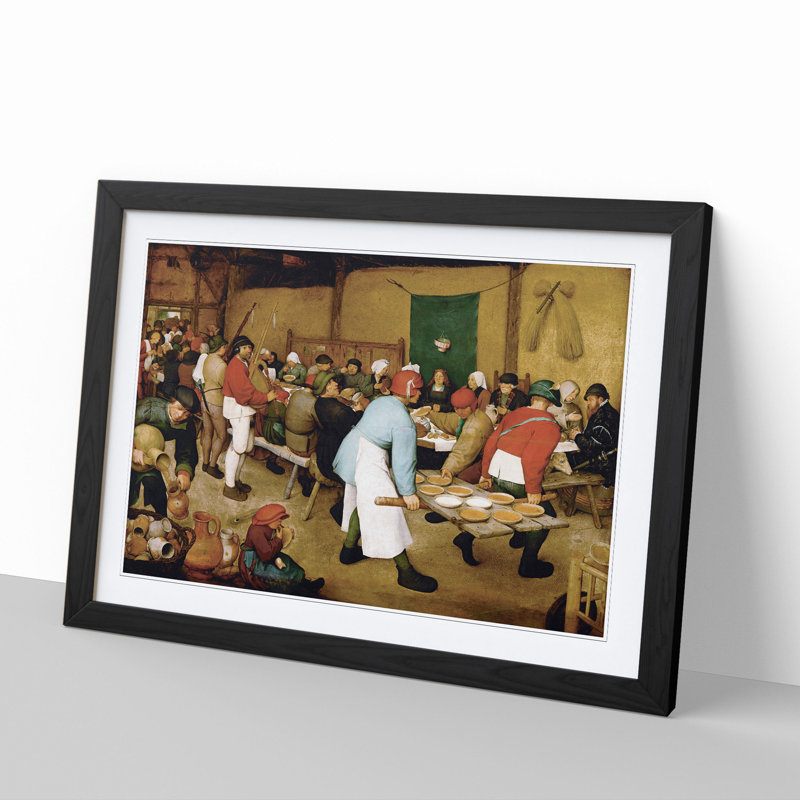 Wedding by Pieter Bruegel the Elder - Picture Frame Painting, Black, 48cm H x 65cm W x 2cm D