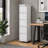 Bizoe White 5-Drawer Vertical Metal File Cabinet with Lock  and wheels, Slim Profile for Home Office, Full Extension Drawers for Letter Legal A4 Files-166728304-144355696
